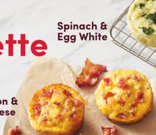 Tim Hortons Welcomes New Omelette Bites and 4 New Oreo Cookie Treats spinach & egg white and bacon & cheese omelette bites side by side