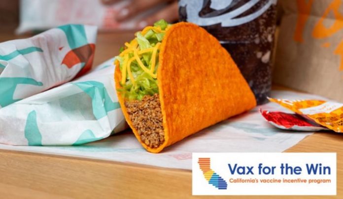 Taco Bell Offers Vaccinated Customers In California Free Nacho Cheese Doritos Locos Tacos On June 15, 2021