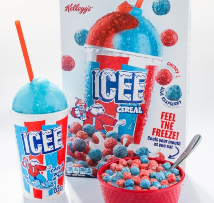 Kellogg's Launches New Mouth Cooling ICEE Cereal In Cherry And Blue Raspberry Flavors