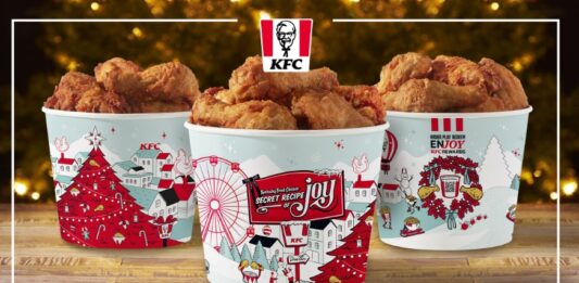 KFC Releases New Secret Recipe Of Joy Holiday Bucket Along With A New Special Holiday Design For The $20 Fill Up Box