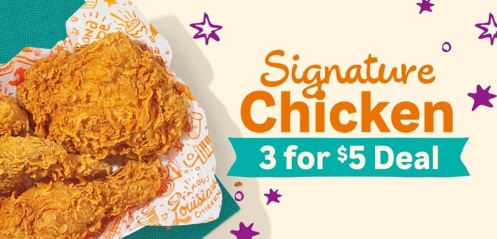 Popeyes Introduces New 3 For $5 Signature Chicken Deal