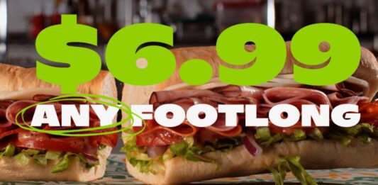 $6.99 Any Footlong Deal Returns to Subway