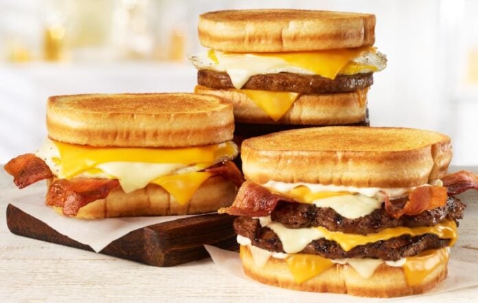 Hardee's Debuts Grilled Cheese Bacon Burger and Grilled Cheese Breakfast Sandwiches