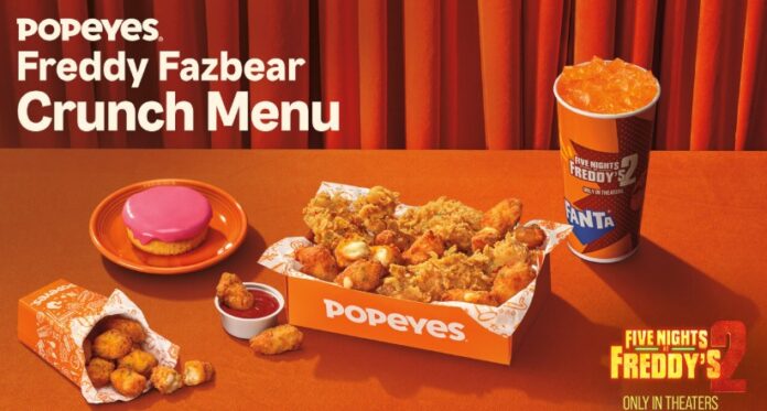 Popeyes Launches New Freddy Fazbear Crunch Menu Featuring Garlic Parmesan Chicken Tenders, Cheesy Bites, and Cupcake Cup