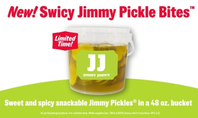 Jimmy John's Releases New Swicy Jimmy Pickle Bites in a Limited-Edition 48-Ounce Collectible Bucket Jimmy John's Releases New Swicy Jimmy Pickle Bites in a Limited-Edition 48-Ounce Collectible Bucket