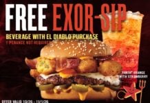 Carl’s Jr. Halloween Deal Includes a Free Exor-Sip With El Diablo Burger Purchase Through November 1, 2026 Carl's Jr. Halloween Deal Includes a Free Exor-Sip With El Diablo Burger Purchase Through November 1, 2026